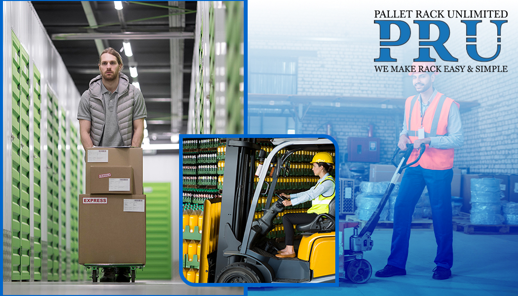 worker-using-hand-pallet-truck-female-woker-forklift-driver-lifting-pallets-and-man-moving-boxes-in-storage-unit