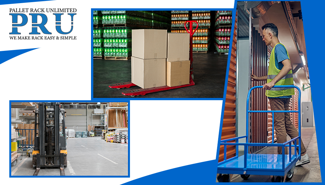 worker-holding-trolley-with-boxes-on-hand-pallet-truck-and-a-forklift