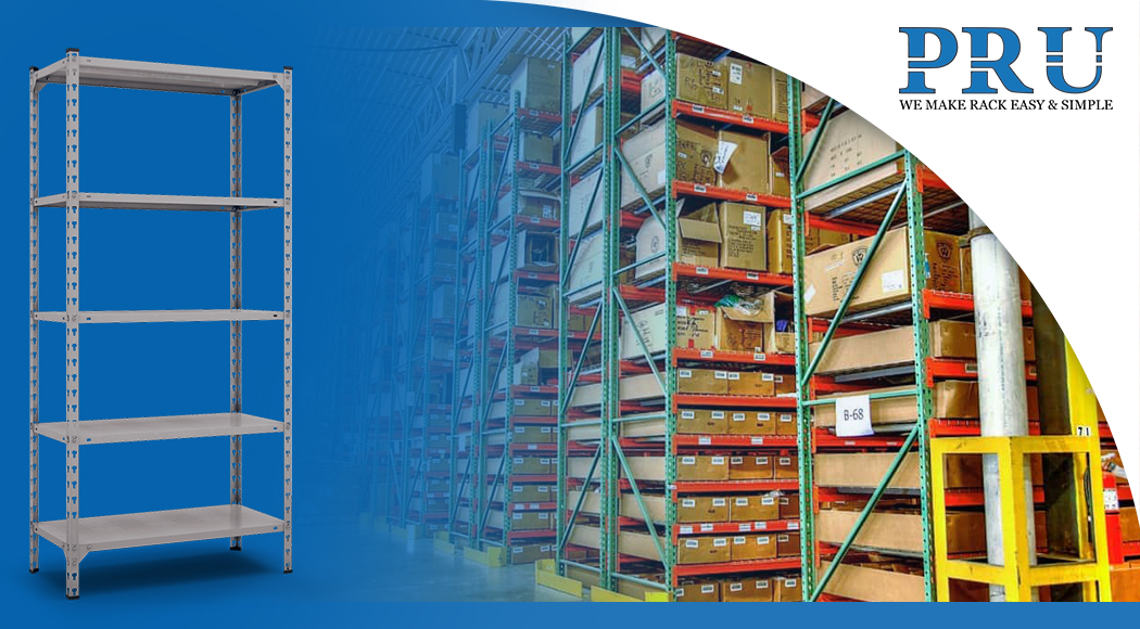 slotted-angle-metal-shelving-and-interior-of-warehouse-with-heavy-duty-racks