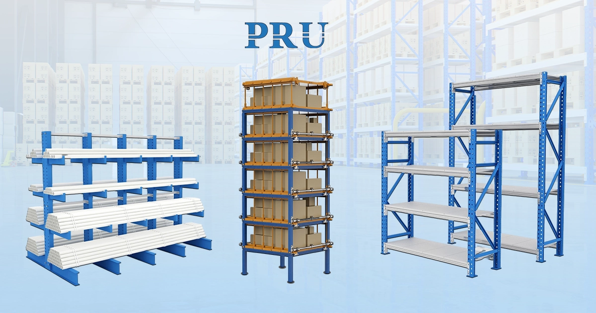 Heavy-duty industrial pallet racks for efficient warehouse storage.